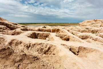 Ruins of Topraq Kala in Uzbekistan, Central Asia
