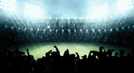Stadium and fans, an imaginary stadium,3d rendering - 497082055