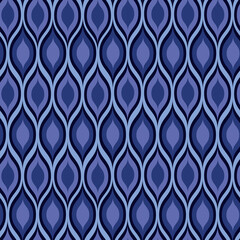 Fototapeta premium Abstract ogee oval seamless pattern in very peri, blue, and purple. can be used for home décor, textile and wallpaper 