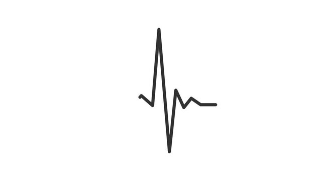 Cardiogram Electrocardiogram EKG ECG Animation | 2D Animated Heartbeat Monitor | Cardiograph Cardiology Heart Pulses Motion | Diagnosis 4K White Screen
