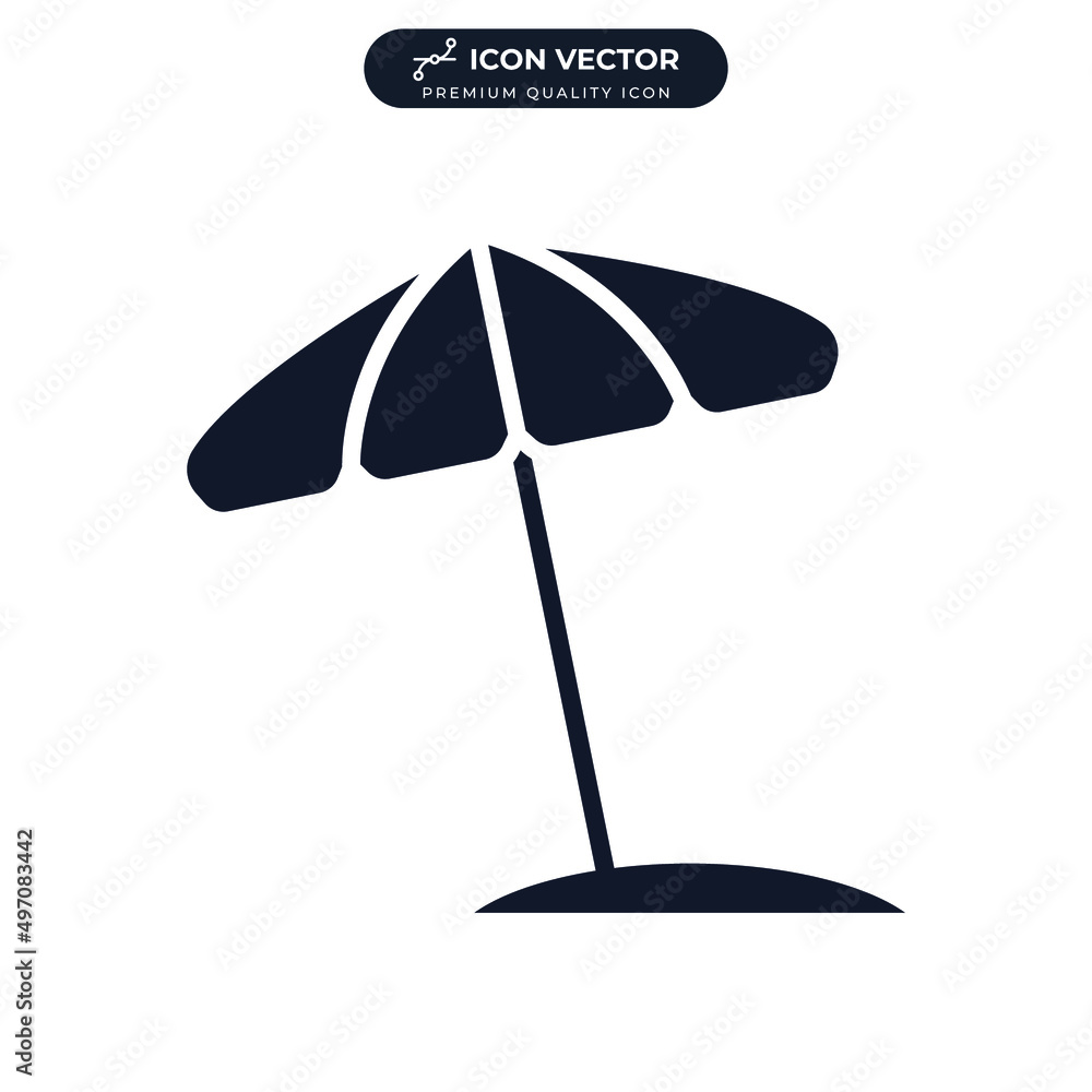 Wall mural beach umbrella icon symbol template for graphic and web design collection logo vector illustration - Wall murals