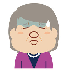 　シニア女性の表情：困った顔