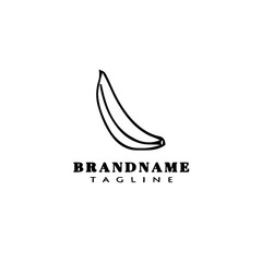 Obraz premium banana logo icon cartoon design template black vector