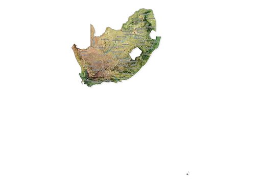 Isolated map of South Africa with capital, national borders, important cities, rivers,lakes. Detailed map of South Africa suitable for large size prints and digital editing.