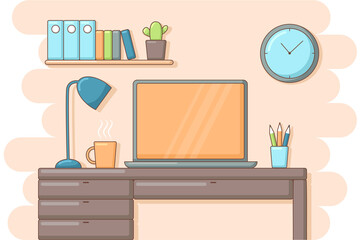 Home office concept - laptop on the table