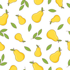 Seamless summer food pattern of pear
