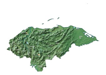 Isolated map of Honduras with capital, national borders, important cities, rivers,lakes. Detailed map of Honduras suitable for large size prints and digital editing.
