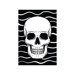 hand drawn skull doodle illustration for tattoo stickers poster etc