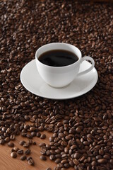 Naklejka premium kawa filiżanka ziarno drink