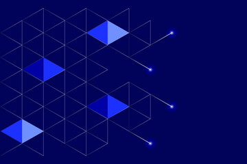 Geometric abstract background with isometric digital blocks. modern technology concept