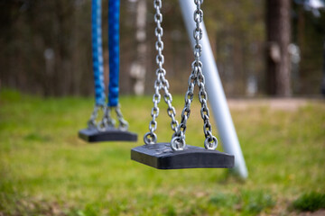 empty swing on the playground
