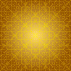 Islamic typical pattern in gold and brown color.