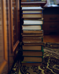stack of old books