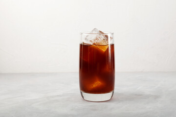 Iced Coffee. Refreshing summer drink. Selective focus, copy space