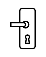 Lock and keys flat line icon. Outline sign for mobile concept and web design, store