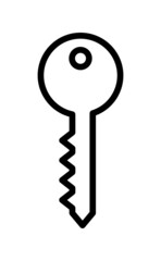 Lock and keys flat line icon. Outline sign for mobile concept and web design, store