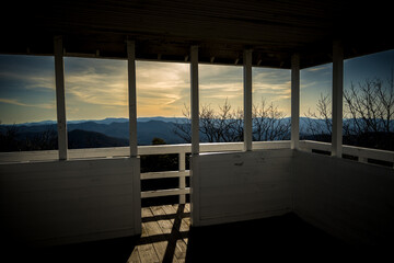 sunset from the firetower on yellow mountain