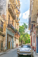 Weathered and run-down buildings in Havana, Cuba