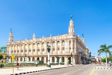 Fototapeta na wymiar Colonial architecture of the Gran Teatro de la Habana Alicia Alonso in Havana, Cuba