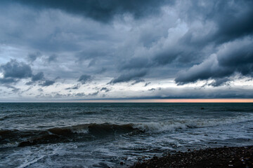storm clouds over the sea