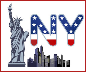 Fototapeta na wymiar Statue of Liberty. New York and American symbol