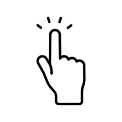 Hand click icon. Clicking symbol. Finger pointer vector design.