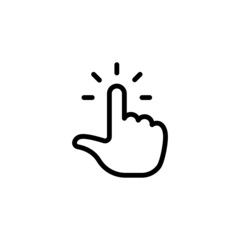Obraz premium Hand click icon. Vector clicking pointer finger.