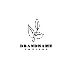 leaf logo cartoon icon design template black isolated vector illustration