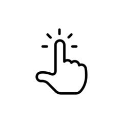 Hand click icon. Vector clicking pointer finger.