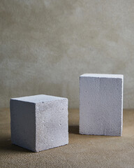 Concrete cubes. Samples of hardened concrete for laboratory tests.