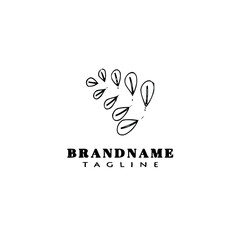 Fototapeta premium leaf logo cartoon icon design template black isolated vector illustration