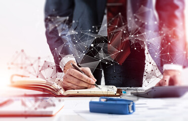 Close-up businessman hand writing to do list