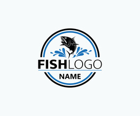 Fishing logo design template. Fish logo design.
