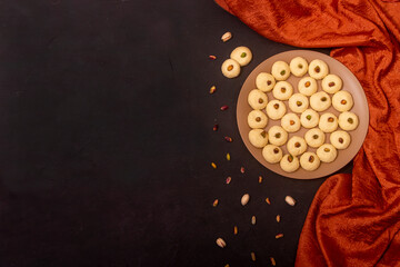 Ghorayeba -  Butter Cookies with pistachio and tea for Eid El Fitr - Islamic Feast