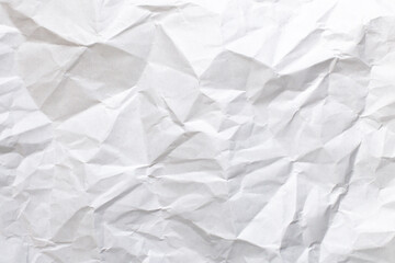 White crumpled paper texture. Clean paper for abstract background with space for text.