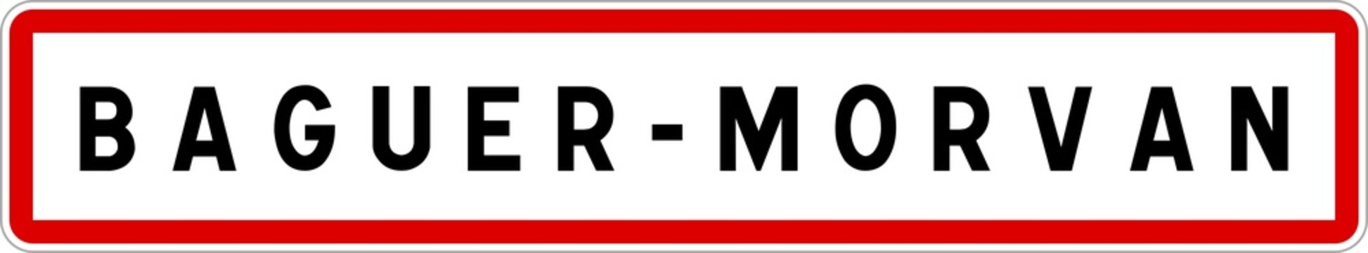 Panneau entr&eacute;e ville agglom&eacute;ration Baguer-Morvan / Town entrance sign Baguer-Morvan