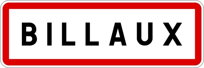 Panneau entrée ville agglomération Billaux / Town entrance sign Billaux