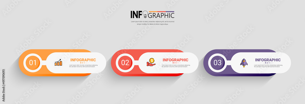 Poster presentation business infographic template vector.