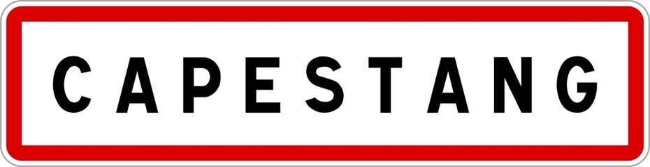 Panneau entrée ville agglomération Capestang / Town entrance sign Capestang