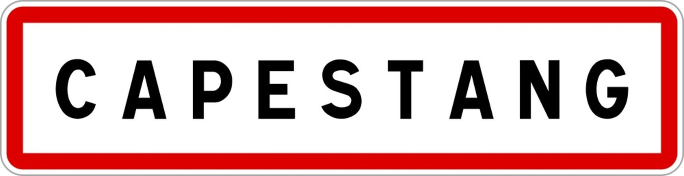 Panneau entr&eacute;e ville agglom&eacute;ration Capestang / Town entrance sign Capestang