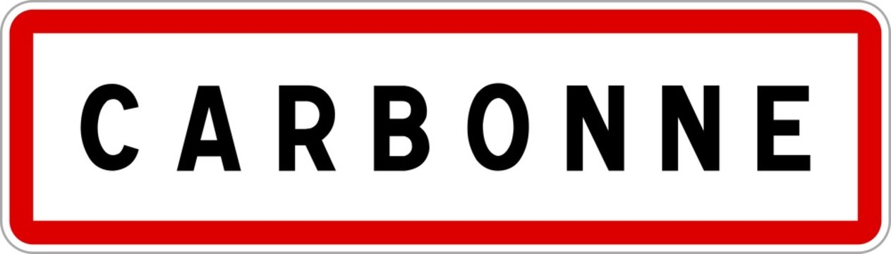Panneau entrée ville agglomération Carbonne / Town entrance sign Carbonne