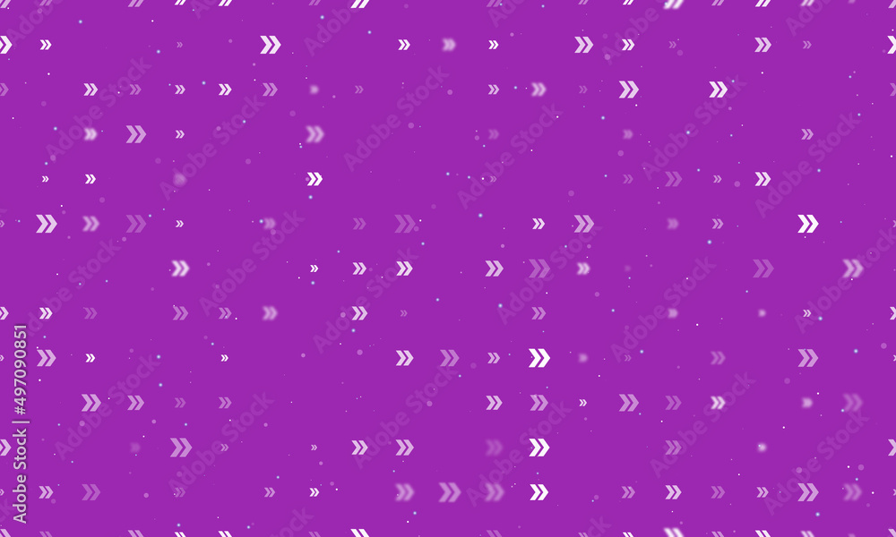 Poster seamless background pattern of evenly spaced white double arrow symbols of different sizes and opaci