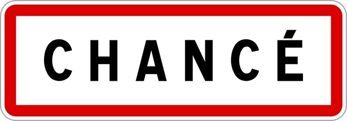 Panneau entrée ville agglomération Chancé / Town entrance sign Chancé