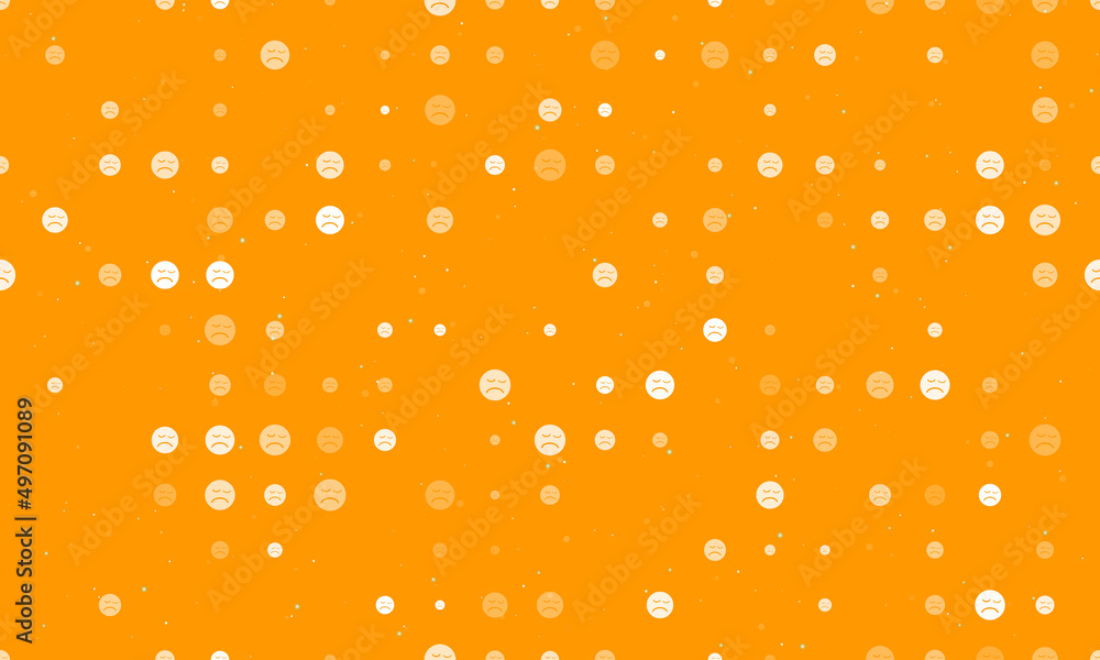 Poster seamless background pattern of evenly spaced white depression symbols of different sizes and opacity