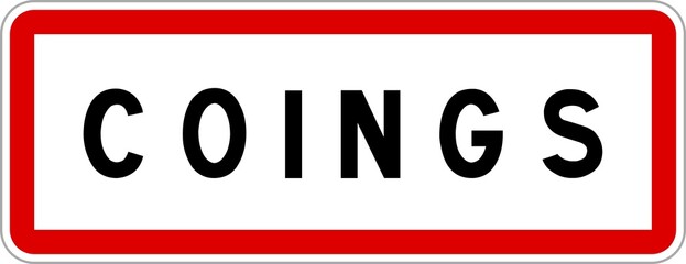 Panneau entrée ville agglomération Coings / Town entrance sign Coings