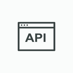 API, programming, software, application icon vector isolated