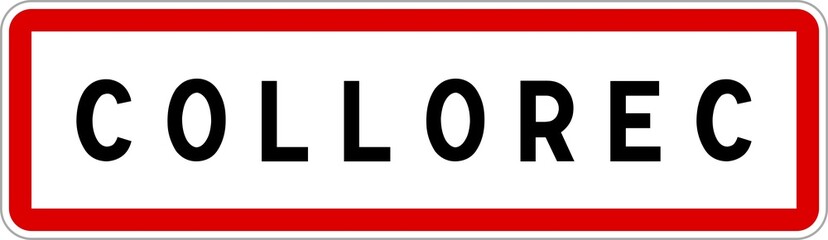 Panneau entrée ville agglomération Collorec / Town entrance sign Collorec