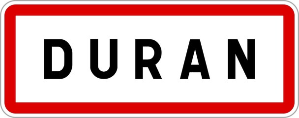 Panneau entrée ville agglomération Duran / Town entrance sign Duran