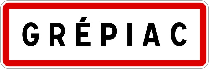 Panneau entrée ville agglomération Grépiac / Town entrance sign Grépiac