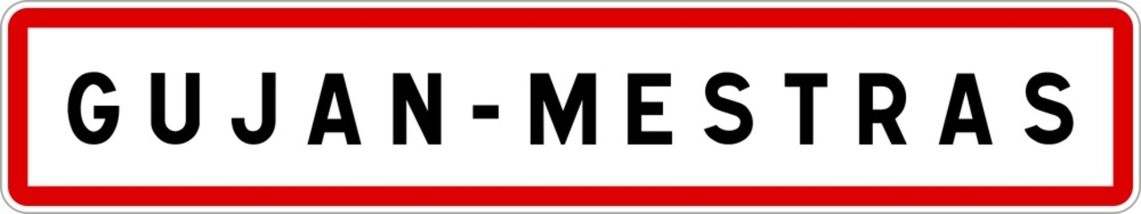 Panneau entrée ville agglomération Gujan-Mestras / Town entrance sign Gujan-Mestras